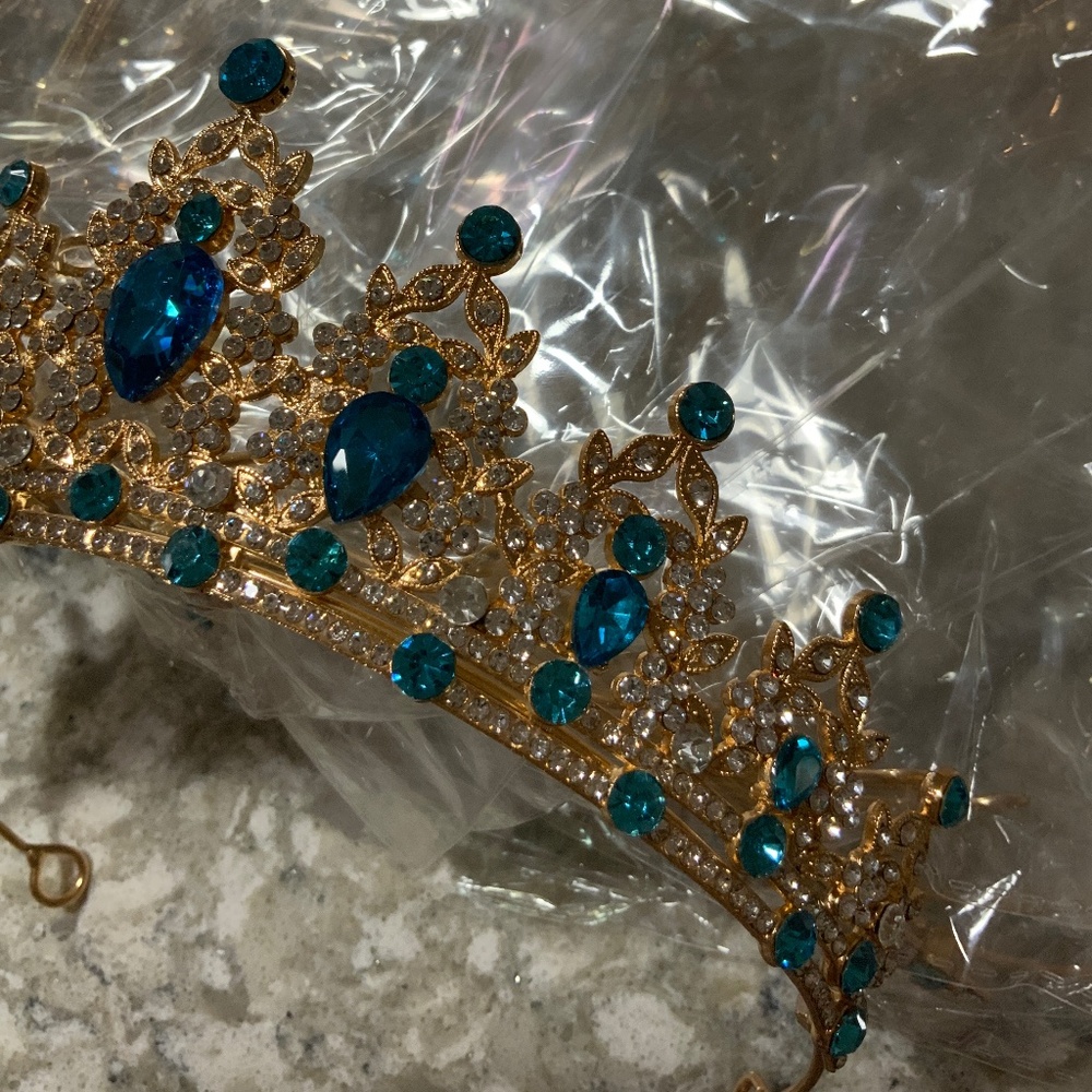 Something Blue Wedding Tiara - Picture 3 of 9